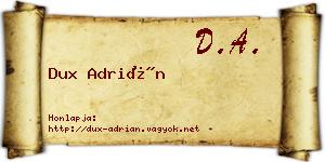 Dux Adrián névjegykártya